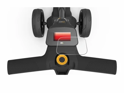 Imagen del dispositivo PowaKaddy FX3 con una amplia variedad de protectores de pantalla.