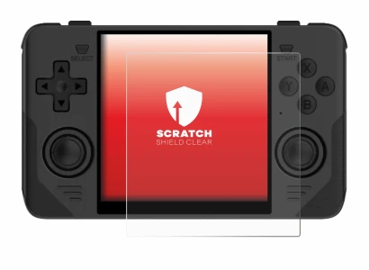 Imagen del dispositivo Powkiddy RGB30 con una amplia variedad de protectores de pantalla.