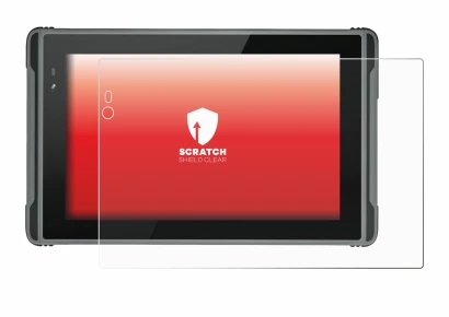 Imagen del dispositivo Hugerock X7 con una amplia variedad de protectores de pantalla.