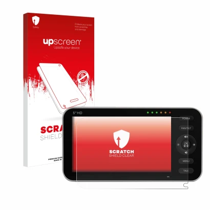 Parte frontal de un envase de producto con el logotipo de la marca upscreen. Al lado se muestra el dispositivo GHB SM50B Model