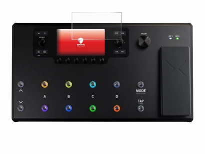Imagen del dispositivo Line 6 Helix LT con una amplia variedad de protectores de pantalla.