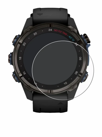 Imagen del dispositivo Garmin Descent Mk3i (43 mm) con una amplia variedad de protectores de pantalla.