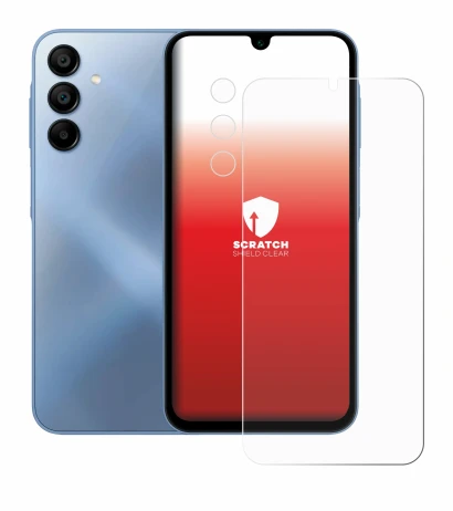 Imagen del dispositivo Samsung Galaxy A15 (Frontal+Cámara) con una amplia variedad de protectores de pantalla.