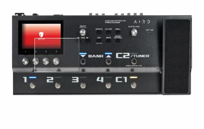 Imagen del dispositivo Boss GX-100 con una amplia variedad de protectores de pantalla.