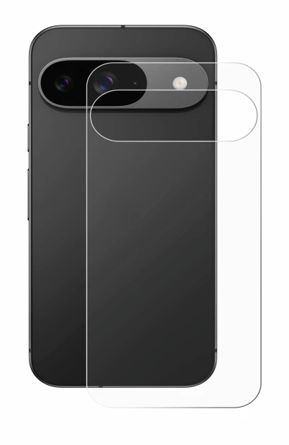 Imagen del dispositivo Google Pixel 9 (Trasero) con una amplia variedad de protectores de pantalla.