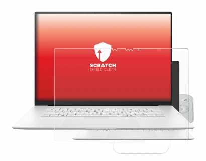 Imagen del dispositivo ASUS ZenBook S 16 con una amplia variedad de protectores de pantalla.