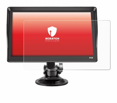 Imagen del dispositivo Xgody X10 9" con una amplia variedad de protectores de pantalla.