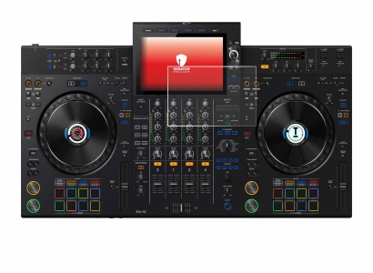 Imagen del dispositivo AlphaTheta XDJ-AZ con una amplia variedad de protectores de pantalla.