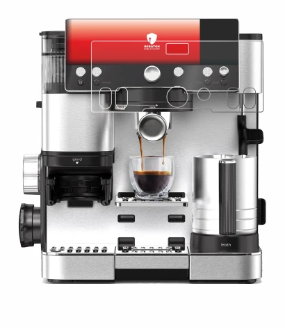 Imagen del dispositivo Ninja Luxe Cafe Essential con una amplia variedad de protectores de pantalla.