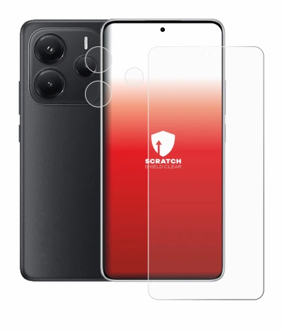 Imagen del dispositivo Xiaomi Redmi Note 14 (Frontal+Cámara) con una amplia variedad de protectores de pantalla.