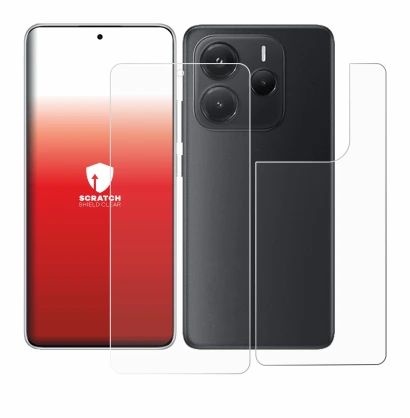 Imagen del dispositivo Xiaomi Redmi Note 14 (Frontal+Trasero) con una amplia variedad de protectores de pantalla.
