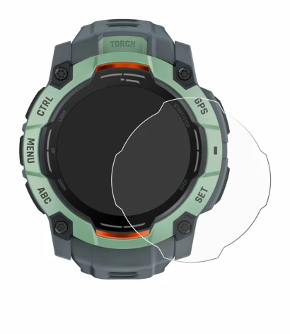 Imagen del dispositivo Garmin Instinct 3 AMOLED (50 mm) con una amplia variedad de protectores de pantalla.