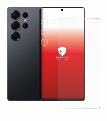 Imagen del dispositivo Samsung Galaxy S25 Ultra (Frontal+Cámara) con una amplia variedad de protectores de pantalla.