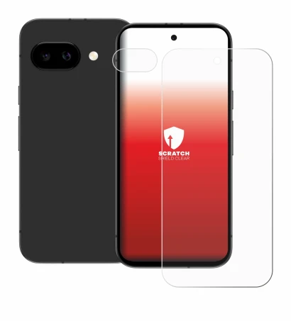 Imagen del dispositivo Google Pixel 9a (Frontal+Cámara) con una amplia variedad de protectores de pantalla.
