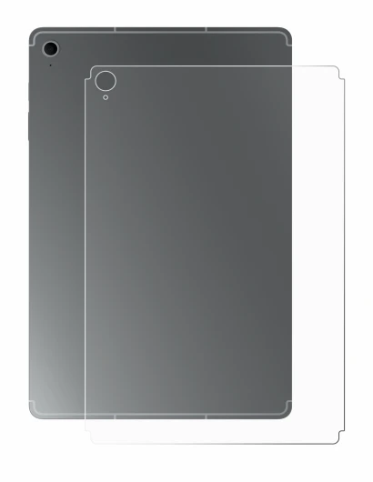 Imagen del dispositivo Samsung Galaxy Tab S10 FE+ (Trasero) con una amplia variedad de protectores de pantalla.
