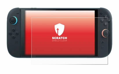 Imagen del dispositivo Nintendo Switch 2 con una amplia variedad de protectores de pantalla.