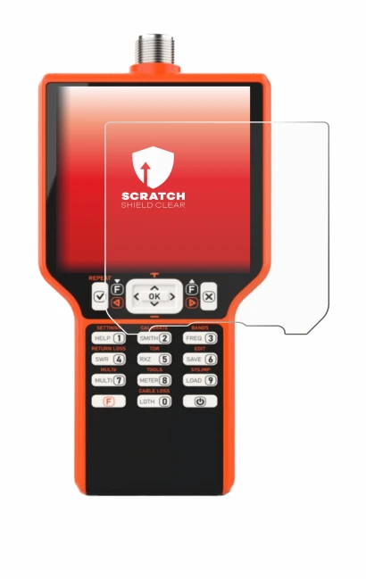 Imagen del dispositivo RigExpert MATCH con una amplia variedad de protectores de pantalla.