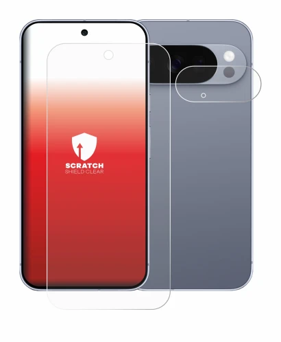 Imagen del dispositivo Google Pixel 10 Pro (Frontal+Cámara) con una amplia variedad de protectores de pantalla.