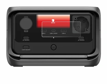 Imagen del dispositivo EcoFlow River 3 Plus con una amplia variedad de protectores de pantalla.
