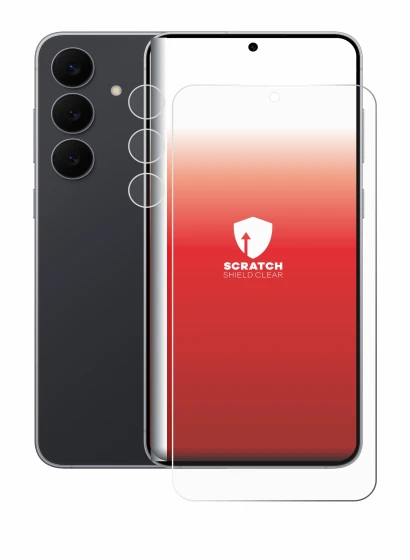 Imagen del dispositivo Samsung Galaxy S25 FE (Frontal+Cámara) con una amplia variedad de protectores de pantalla.