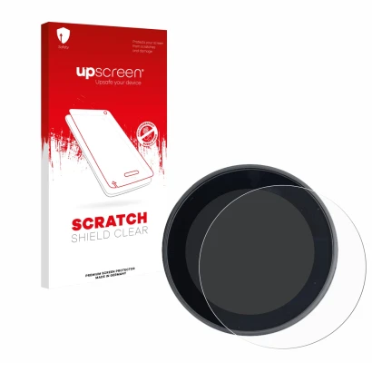 Parte frontal de un envase de producto con el logotipo de la marca upscreen. Al lado se muestra el dispositivo Meraki Espresso