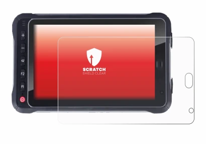 Imagen del dispositivo Hugerock X72 con una amplia variedad de protectores de pantalla.