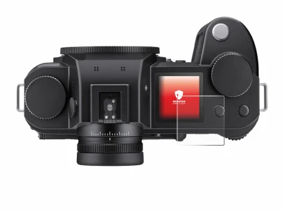 Imagen del dispositivo Leica SL3-P (pantalla de hombro) con una amplia variedad de protectores de pantalla.