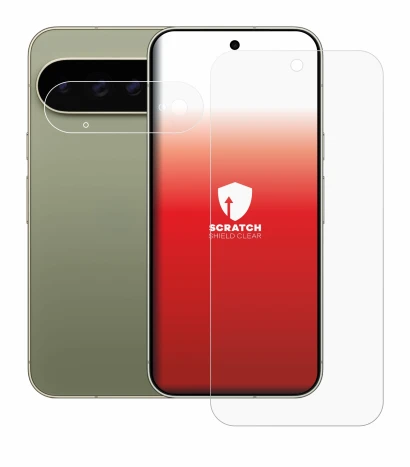 Imagen del dispositivo Google Pixel 11 Pro XL (Frontal+Cámara) con una amplia variedad de protectores de pantalla.