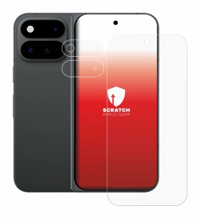 Imagen del dispositivo Google Pixel 11 Pro Fold (Frontal+Cámara) con una amplia variedad de protectores de pantalla.