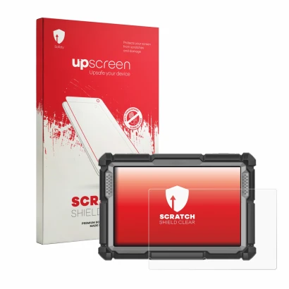 Parte frontal de un envase de producto con el logotipo de la marca upscreen. Al lado se muestra el dispositivo Topdon Phoenix