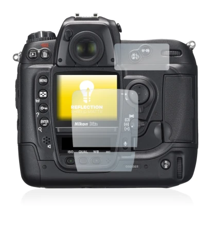 Imagen del dispositivo Nikon D2X con una amplia variedad de protectores de pantalla.