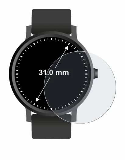Imagen del dispositivo Relojes (circular, ø: 31 mm) con una amplia variedad de protectores de pantalla.