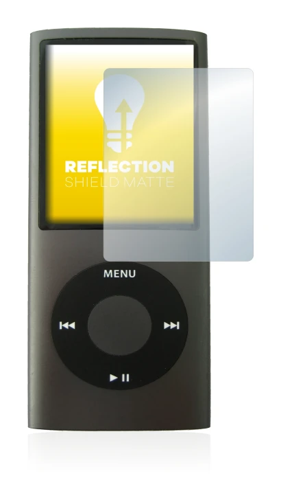 Imagen del dispositivo Apple iPod nano (4a Gen.) con una amplia variedad de protectores de pantalla.