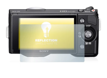 Imagen del dispositivo Sony Alpha NEX-5N con una amplia variedad de protectores de pantalla.