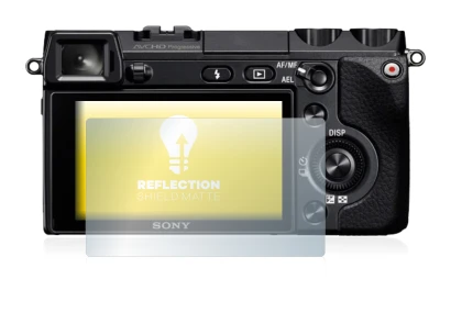 Imagen del dispositivo Sony Alpha NEX-7 con una amplia variedad de protectores de pantalla.