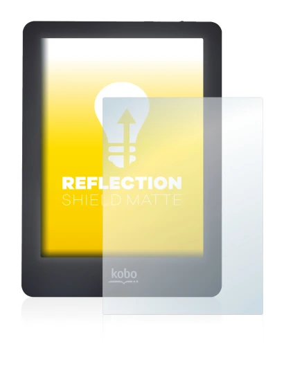 Imagen del dispositivo Kobo Glo con una amplia variedad de protectores de pantalla.