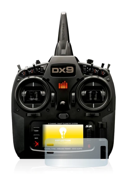 Imagen del dispositivo Spektrum DX9 con una amplia variedad de protectores de pantalla.