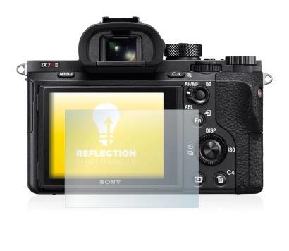 Imagen del dispositivo Sony Alpha 7R II con una amplia variedad de protectores de pantalla.