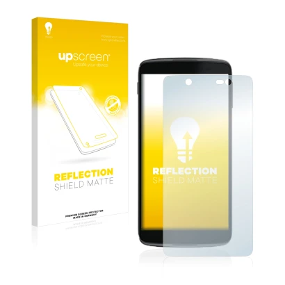 Parte frontal de un envase de producto con el logotipo de la marca upscreen. Al lado se muestra el dispositivo Alcatel One Tou