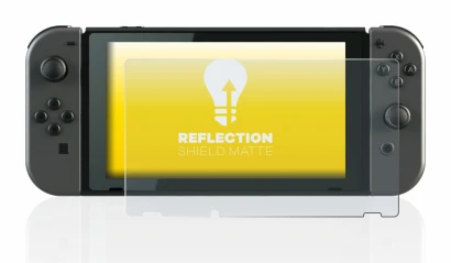 Imagen del dispositivo Nintendo Switch con una amplia variedad de protectores de pantalla.