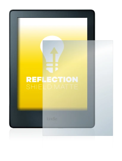 Imagen del dispositivo Amazon Kindle 2016 (8a Gen.) con una amplia variedad de protectores de pantalla.