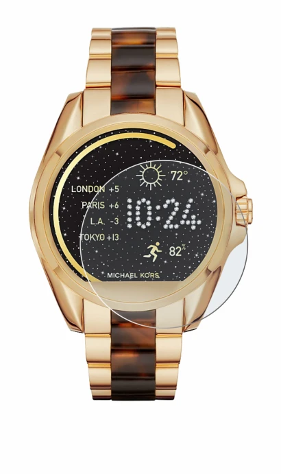 Imagen del dispositivo Michael Kors Access Bradshaw con una amplia variedad de protectores de pantalla.