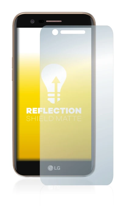 Imagen del dispositivo LG K10 2017 con una amplia variedad de protectores de pantalla.