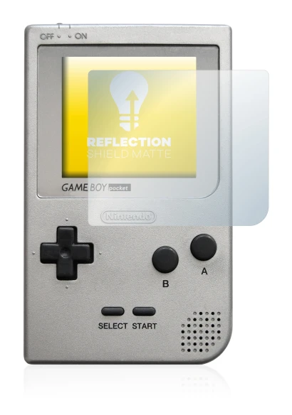 Imagen del dispositivo Nintendo Gameboy Pocket con una amplia variedad de protectores de pantalla.