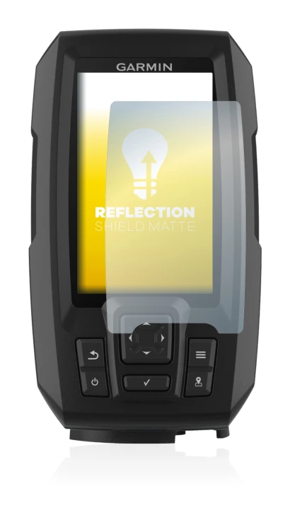 Imagen del dispositivo Garmin Striker Plus 4 con una amplia variedad de protectores de pantalla.