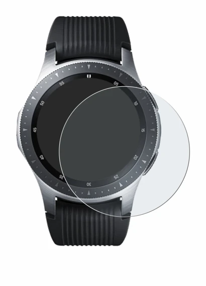 Imagen del dispositivo Samsung Galaxy Watch (46 mm) con una amplia variedad de protectores de pantalla.