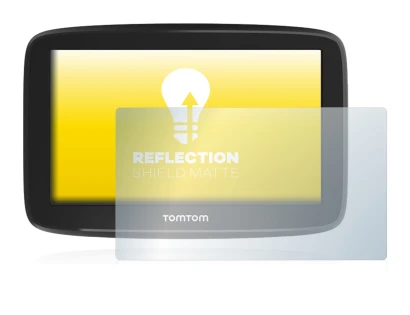 Imagen del dispositivo TomTom GO Basic 5" con una amplia variedad de protectores de pantalla.