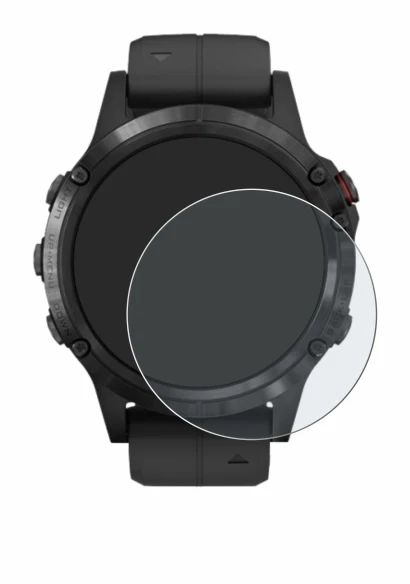 Imagen del dispositivo Garmin Fenix 5 Plus (47 mm) con una amplia variedad de protectores de pantalla.