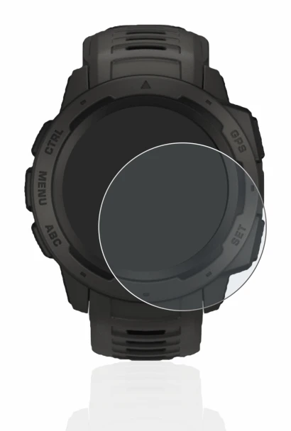 Imagen del dispositivo Garmin Instinct con una amplia variedad de protectores de pantalla.