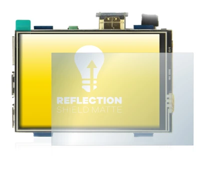 Imagen del dispositivo Raspberry Pi Touchscreen (3.5") con una amplia variedad de protectores de pantalla.